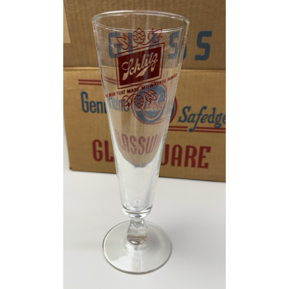 Vintage New Schlitz Beer That Made Milwaukee‎ Famous  Glasses Set of 6 4a